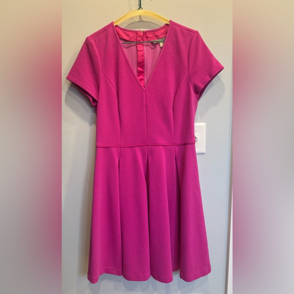 Banana Republic Pink ribbed dress with gold zipper